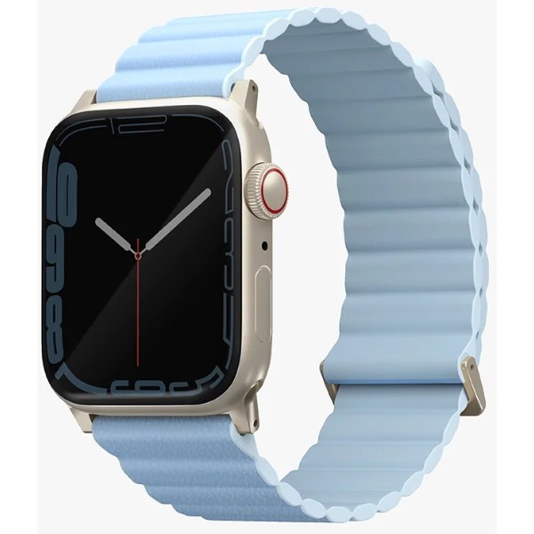 Фото - Ремінець для смарт-годинника Uniq Revix Premium Apple Watch Series 1-9/SE/SE2 38/40/41mm Edition Reversible Magnetic Leather arctic-soft blue (8886463684269)