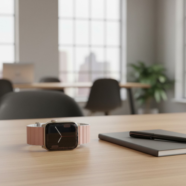 Фото - Ремешок для смарт-часов Uniq Revix Premium Apple Watch Series 1-9/SE/SE2/Ultra/Ultra 2 42/44/45/49mm Magnetic Leather blush pink-white (8886463684320)