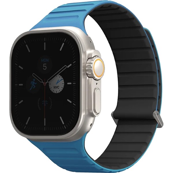 Фото - Ремінець для смарт-годинника Uniq Revix Apple Watch Series 1/2/3/4/5/6/7/8/9/SE/SE2/Ultra/Ultra 2 42/44/45/49mm Reversible Magnetic pacific blue-black (88864636