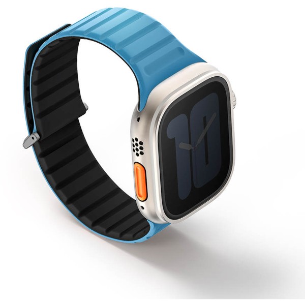 Фото - Ремінець для смарт-годинника Uniq Revix Apple Watch Series 1/2/3/4/5/6/7/8/9/SE/SE2/Ultra/Ultra 2 42/44/45/49mm Reversible Magnetic pacific blue-black (88864636