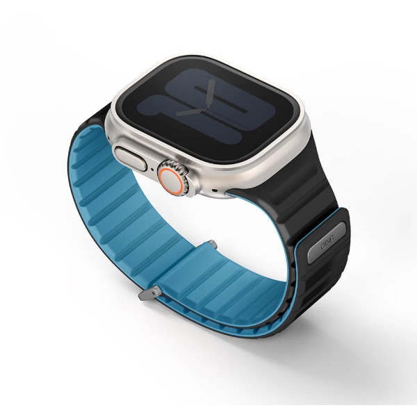Фото - Ремінець для смарт-годинника Uniq Revix Apple Watch Series 1/2/3/4/5/6/7/8/9/SE/SE2/Ultra/Ultra 2 42/44/45/49mm Reversible Magnetic pacific blue-black (88864636
