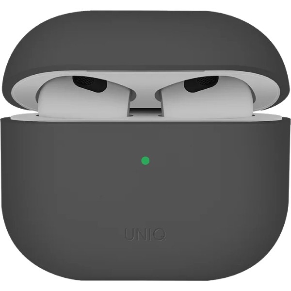 Фото - Чохол для навушників Uniq Lino AirPods 4 Silicone ash grey (8886463691373)