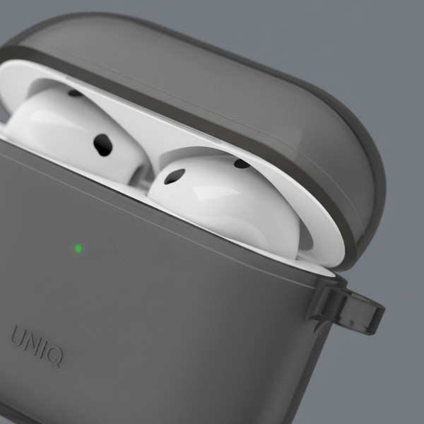 Фото - Чехол для наушников Uniq Glase AirPods 4 Glossy smoke (8886463691663)