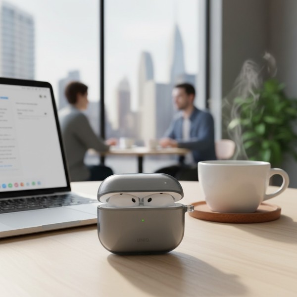 Фото - Чехол для наушников Uniq Glase AirPods 4 Glossy smoke (8886463691663)