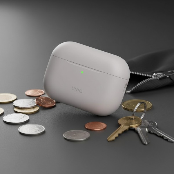 Фото - Чохол для навушників Uniq Lino do AirPods Pro 3 gen Silicone Silver (UNIQ-AIRPODSPRO3-LINOCHRGRY)