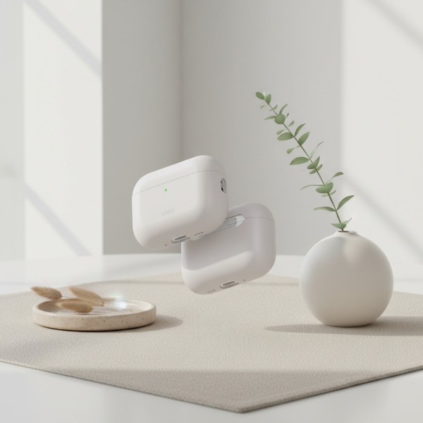 Фото - Чохол для навушників Uniq Lino do AirPods Pro 3 gen Silicone Silver (UNIQ-AIRPODSPRO3-LINOCHRGRY)
