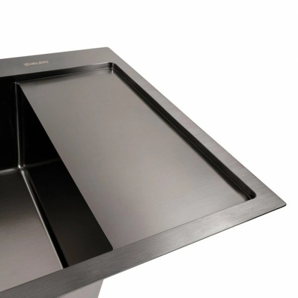 Фото - Мийка кухонна+змішувач VALESO Handmade CM 65х50 L PVD чорна +XK09B