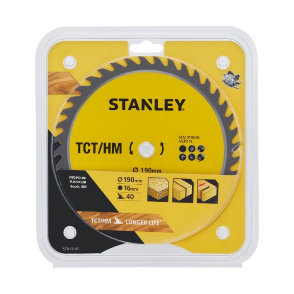 Фото - Диск пильный Stanley TCT/HM 190 х 16  мм (STA13145)