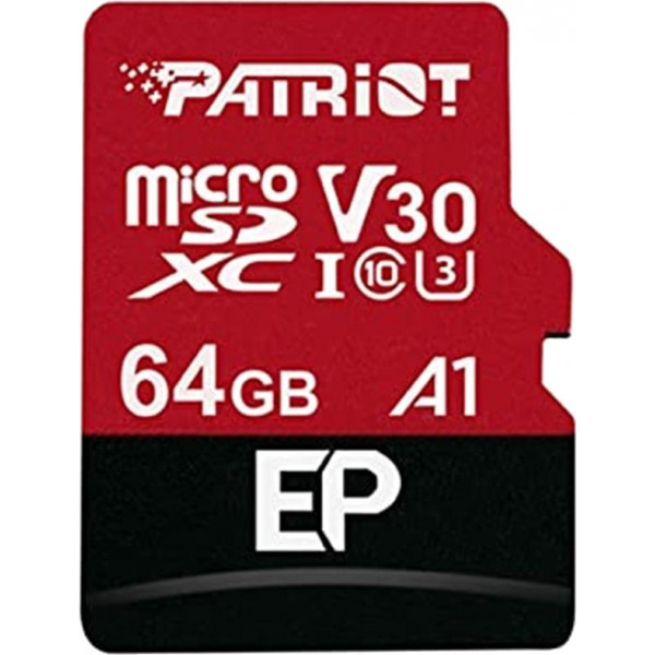 Фото - Карта пам'яті Patriot MicroSDXC 64GB UHS-I/U3 Class 10 + SD-adapter (PEF64GEP31MCX)