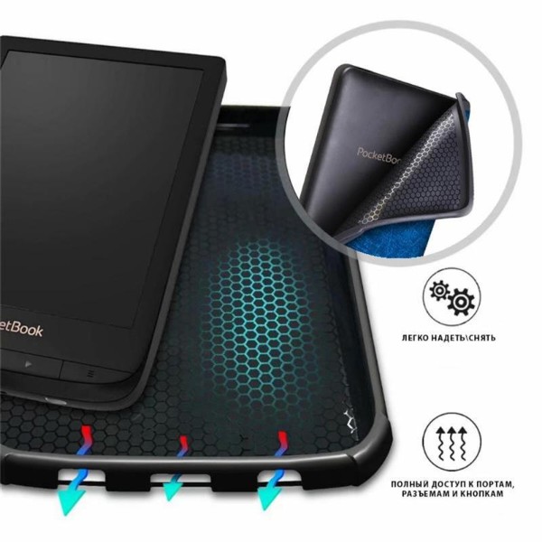 Фото - Чохол для електронної книги AIRON Premium for PocketBook 616/627/632 Dark Blue (6946795850179)