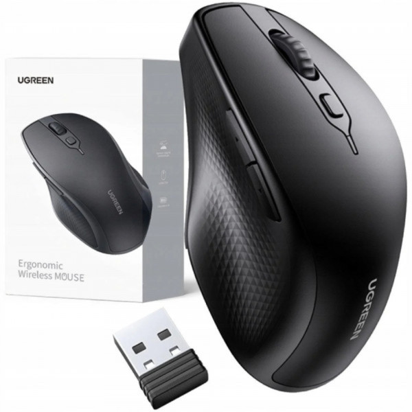 Фото - Миша бездротова UGREEN 2.4GHz+Bluetooth MU101 Black (90395)