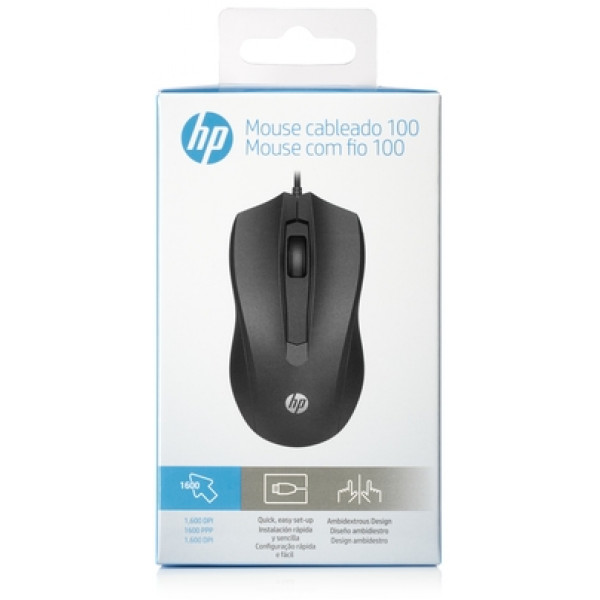 Фото - Миша дротова HP 100 USB Black (6VY96AA)