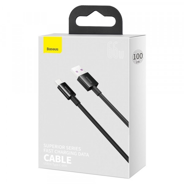 Фото - Переходник Baseus Superior Fast Charging USB-USB-C 1m Black (CATYS-01)