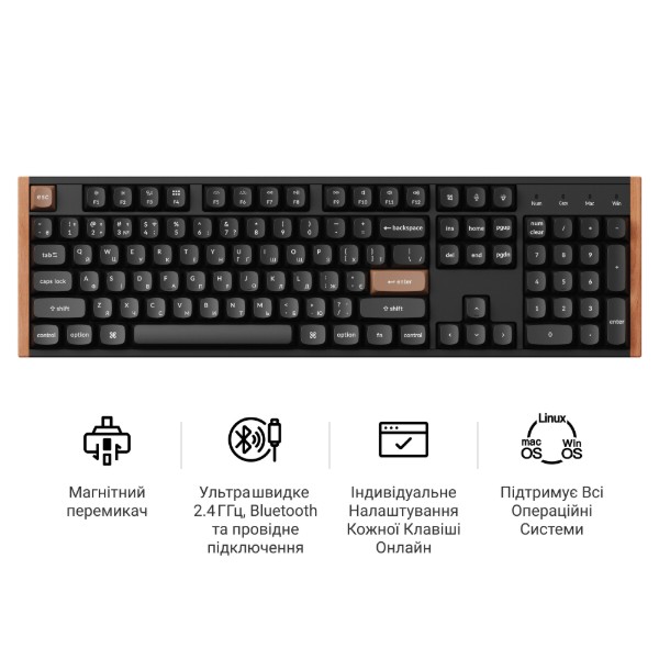 Фото - Клавіатура бездротова Keychron K10 HE Magnetic Switch Black RGB (K10H-F1-UA)