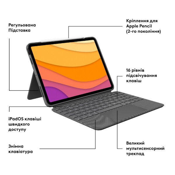 Фото - Чехол-клавиатура для планшета Logitech Combo Touch for iPad (10th gen) Oxford Grey (920-011382)