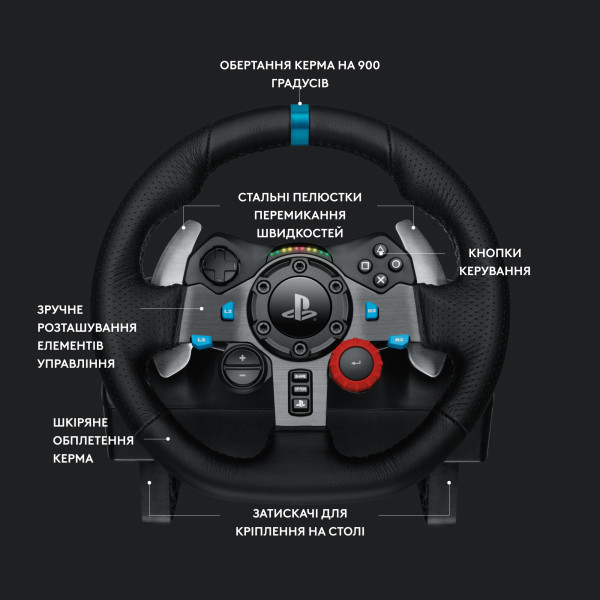 Фото - Кермо Logitech G29 Racing Wheel and Pedals for PS4/PS5 and PC + G435 Black (991-000539)