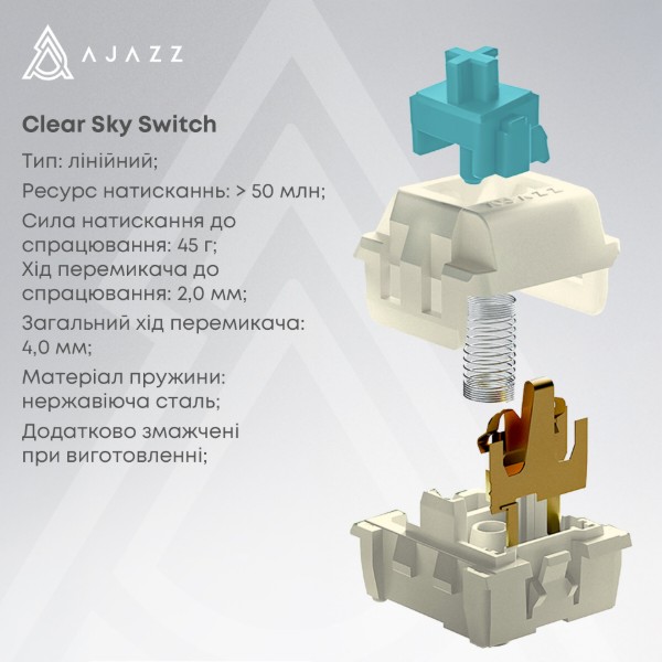 Фото - Клавіатура бездротова ігрова Ajazz AK980 Clear Sky (AK980-CS-BGY)
