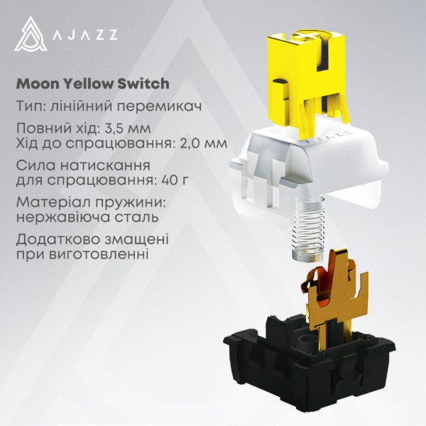 Фото - Клавиатура проводная игровая Ajazz AK650 Moon Yellow switches Gray White Yellow (AK650-MY-GWY)