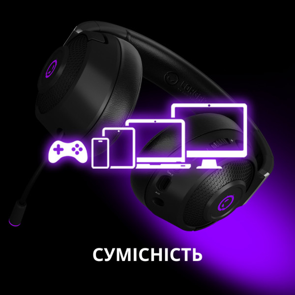Фото - Гарнітура бездротова ігрова Lorgar Noah 702 Black (LRG-GHS702)