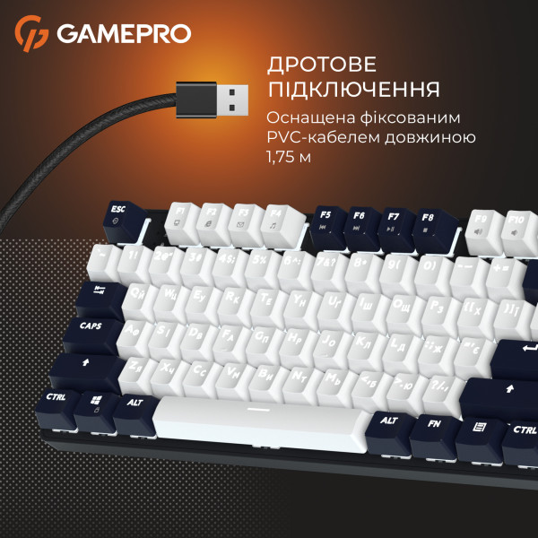 Фото - Клавиатура проводная GamePro Genesis Metallic Outemu Red Swithes USB Black (MK110B)