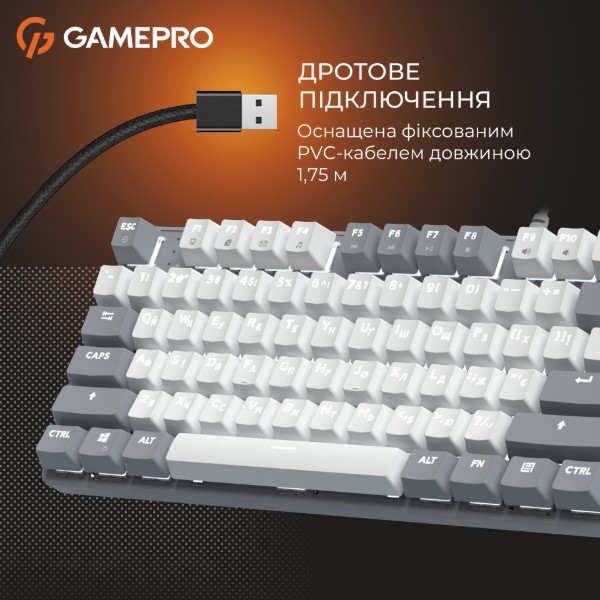 Фото - Клавіатура дротова GamePro Genesis Metallic Outemu Red Swithes USB Gray (MK110G)