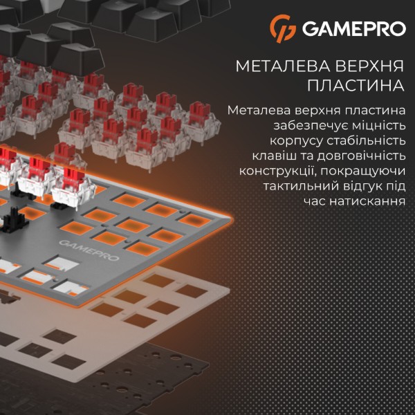 Фото - Клавіатура бездротова ігрова GamePro Genesis Joker Pro 87% Wireless/Bluetooth/USB Gray (MK124G Pro)