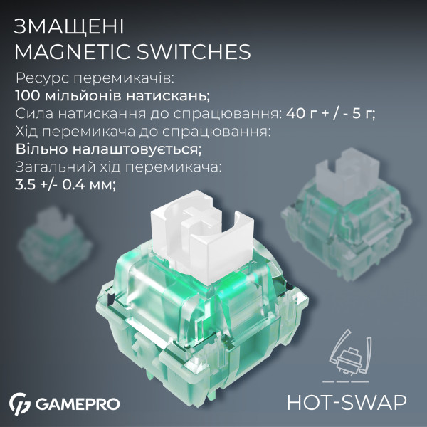 Фото - Клавіатура дротова ігрова GamePro Asgard Valhalla Max Magnetic Switches USB Black (MK160B MAX)