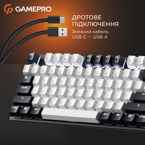 Фото - Клавіатура дротова ігрова GamePro Genesis Metallic Outemu Red Swithes USB Black (MK144B)