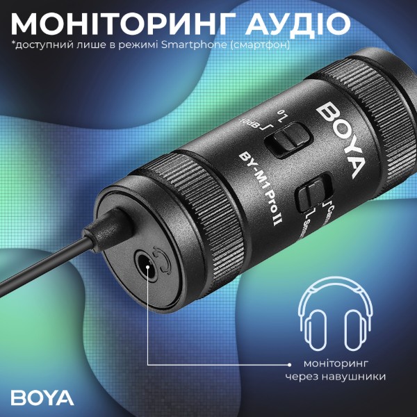 Фото - Мікрофон для смартфона Boya BY-M1 Pro II Black