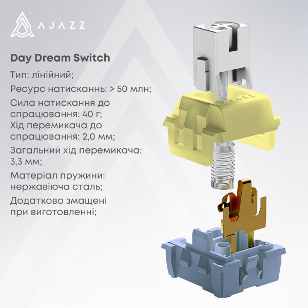 Фото - Клавіатура дротова ігрова Ajazz AK650 Day Dream switches Gradient Black Gray (AK650-DD-BG)