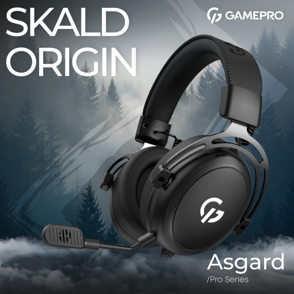 Фото - Гарнітура дротова ігрова GamePro Asgard Skald Origin Black (HS850B)
