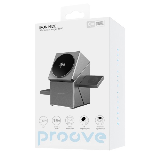 Фото - Бездротовий зарядний пристрій Proove Iron Hide gray (WSIH15000003)