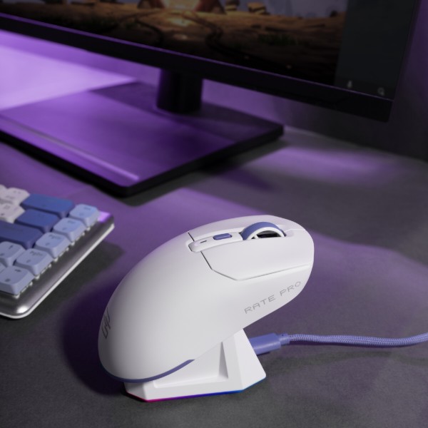 Фото - Миша бездротова ігрова Proove Gaming Rate Pro with Charging Dock white (WMRPCD022002)