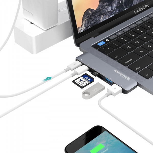 Фото - Хаб USB Promate Machub-PRO Space Grey