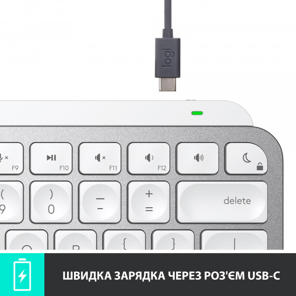 Фото - Клавіатура бездротова Logitech MX Keys Mini For Mac Pale Grey (920-010526)