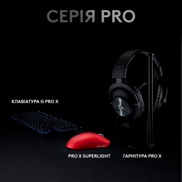 Фото - Миша бездротова ігрова Logitech G Pro X Superlight Red (910-006784)