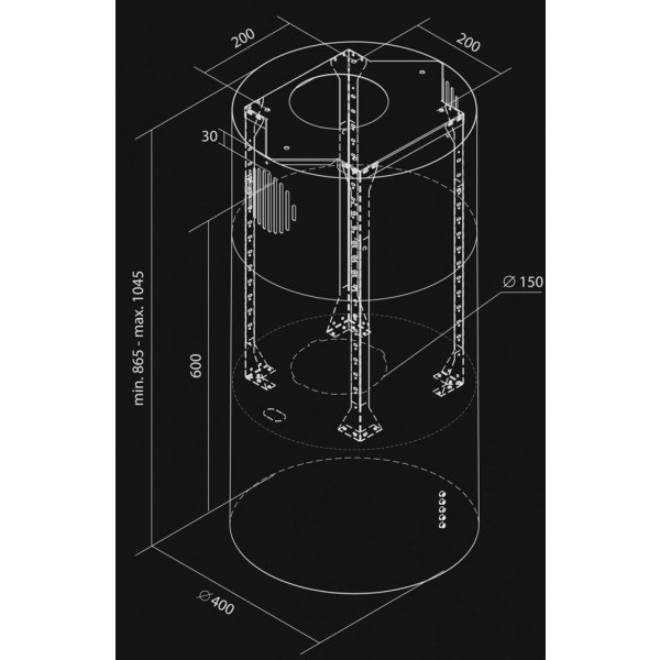 Фото - Витяжка декоративна NORTBERG Cylindro Eco White Matt 40