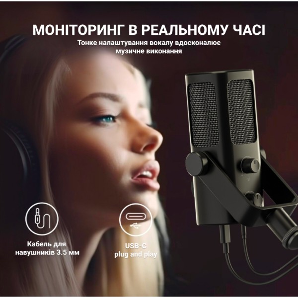 Фото - Микрофон для компьютера проводной Fifine Profile 3 USB Black