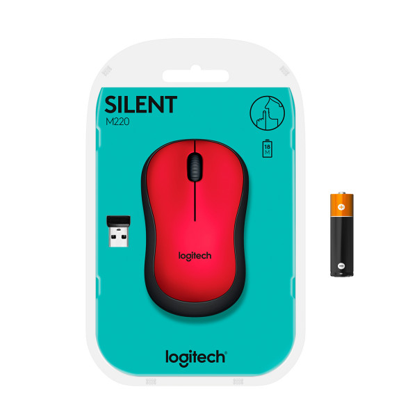Фото - Миша бездротова Logitech M220 Silent Red USB (910-004880)