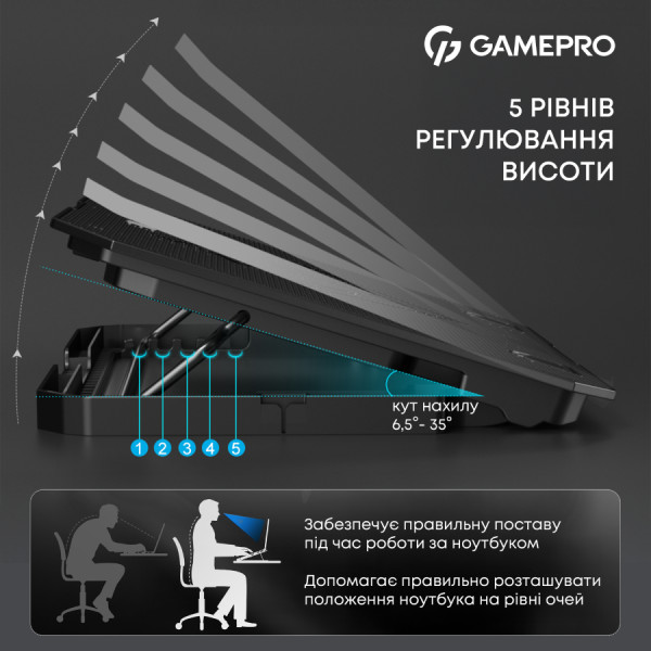 Фото - Подставка под ноутбук охлаждающая GamePro CP350