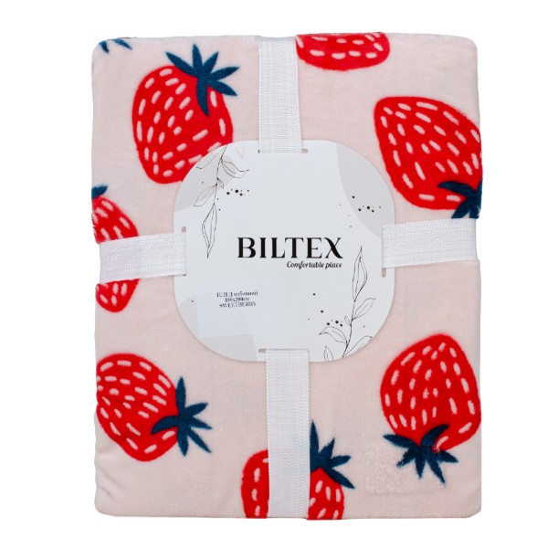 Фото - Плед полуторний Biltex Flannel бежевий Sweetberry 150х200 (4820298413971)