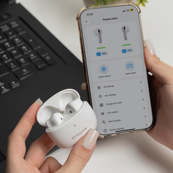 Фото - Навушники вкладиші бездротові TWS Proove Intro TWS (APP) White (TWYP53002202)