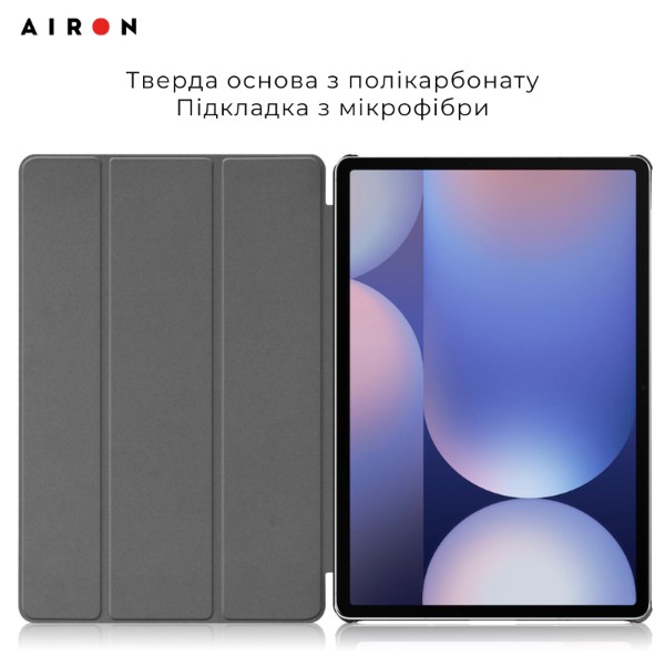 Фото - Чехол для планшета AIRON Premium for Samsung Galaxy Tab S10 Plus 12.4 2024 с защитной пленкой и салфеткой Black (4822356758483)