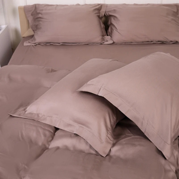 Фото - Простирадло двоспальне MirSon Imperial Tencel №08 Beige 180х200 см (2200010756548)