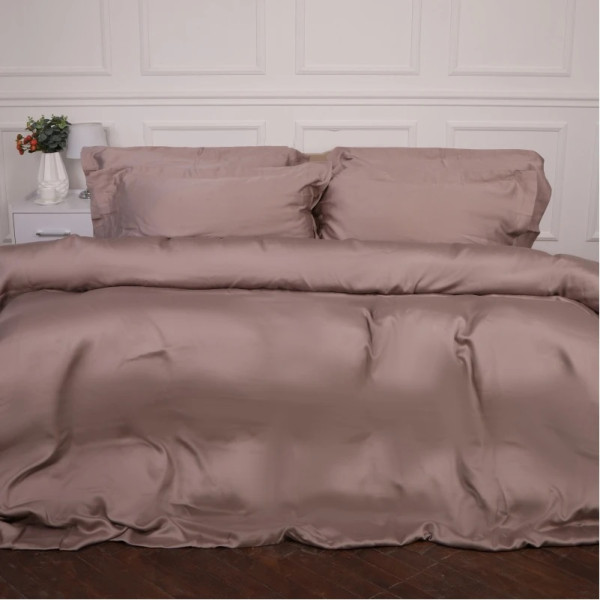 Фото - Простирадло двоспальне MirSon Imperial Tencel №08 Beige 180х190 см (2200010756531)