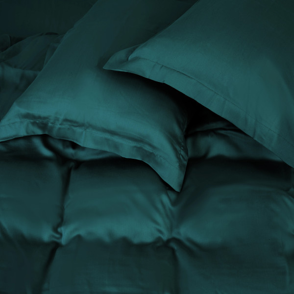 Фото - Простирадло двоспальне MirSon Imperial Tencel №07 Emerald 180х190 см (2200010756050)