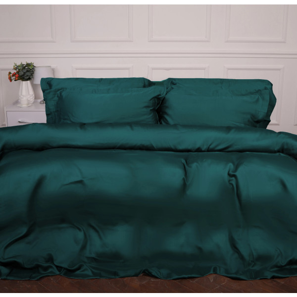 Фото - Простирадло двоспальне MirSon Imperial Tencel №07 Emerald 180х200 см (2200010756067)