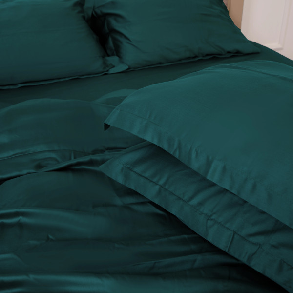 Фото - Простирадло двоспальне MirSon Imperial Tencel №07 Emerald 180х200 см (2200010756067)