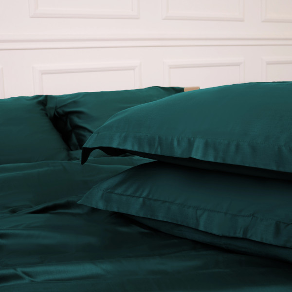 Фото - Простирадло двоспальне MirSon Imperial Tencel №07 Emerald 180х190 см (2200010756050)