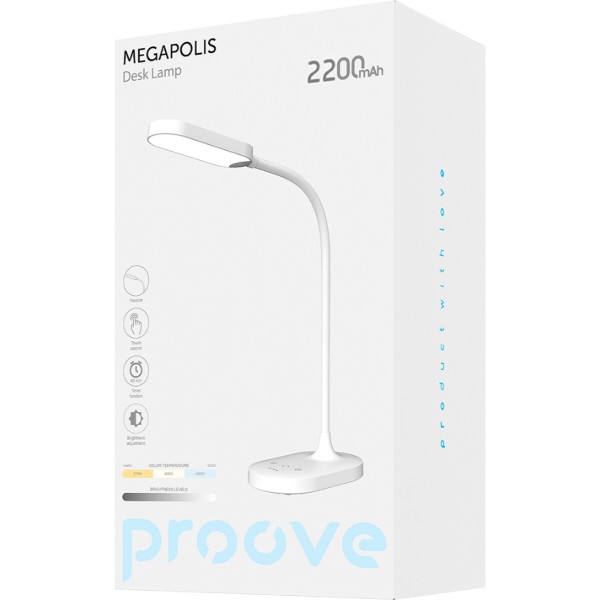 Фото - Настольная лампа Proove Megapolis 2200 mAh white (PLMP00010002)
